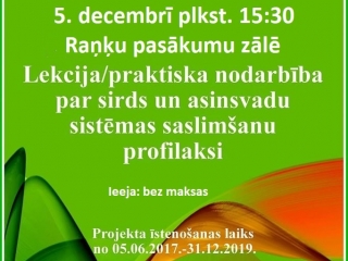 Lekcija/praktiska nodarbība par sirds un asinsvadu sistēmas saslimšanu profilaksi
