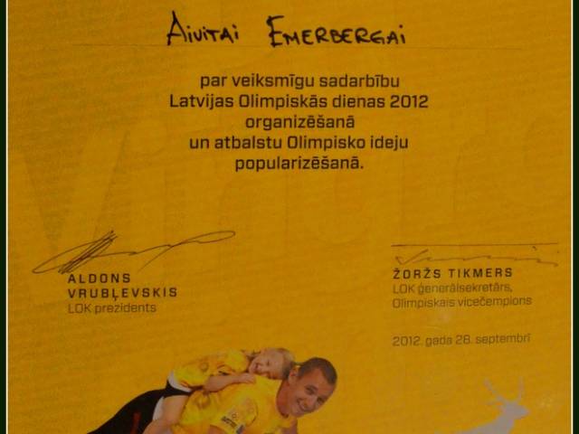Latvijas Olimpiskā komiteja izsaka pateicības