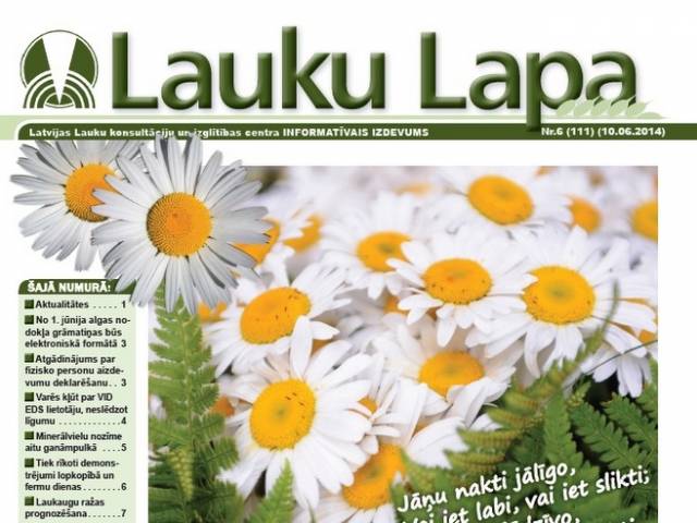 Iznākusi Lauku Lapa Nr. 6 (111)