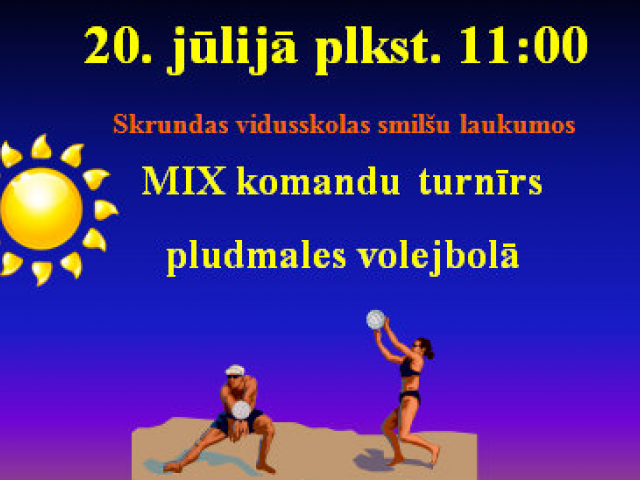 Piesakies pludmales volejbola sacensībām Skrundā!