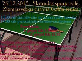 Notiks Ziemassvētku turnīrs galda tenisā