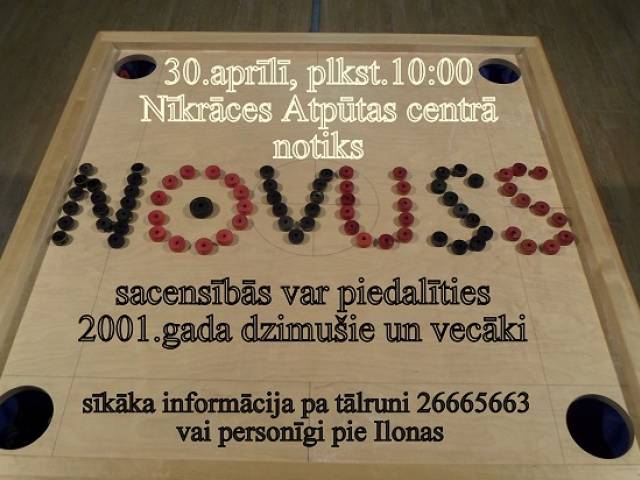 Notiks sacensības novusā