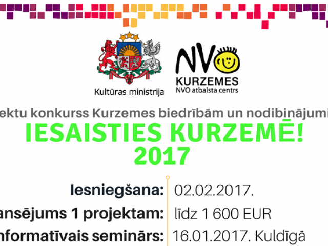 Izsludināts projektu konkurss biedrībām un nodibinājumiem