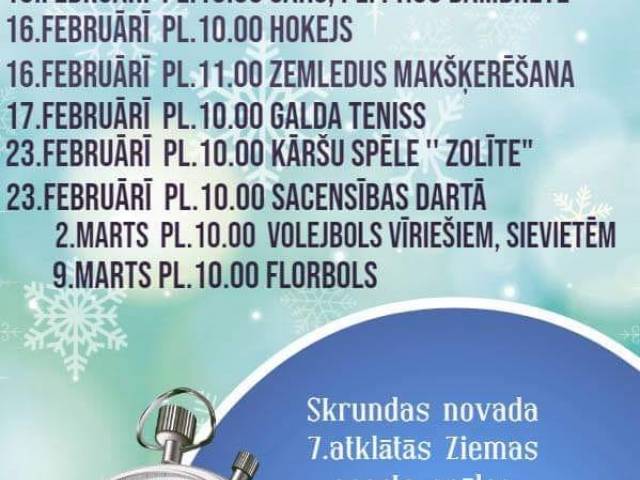 Skrundas novada 7. atklātās ziemas sporta spēles ir klāt!