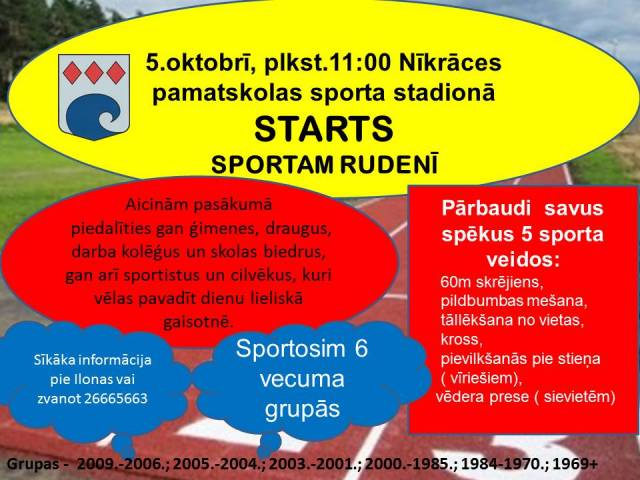 Nīkrācē – SPORTS RUDENĪ!