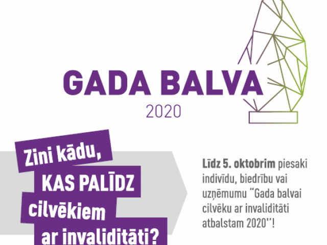 Gada balva cilvēku ar invaliditāti atbalstam 2020