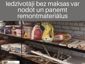 Iedzīvotāji bez maksas var nodot un paņemt remontmateriālus un būvmateriālus