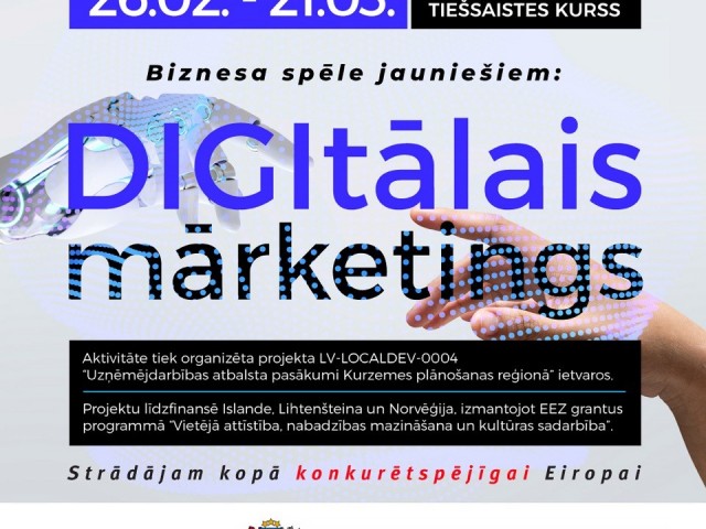 Jauniešiem iespēja pieteikties bezmaksas tiešsaistes kursam “Biznesa spēle jauniešiem: digitālais mārketings”