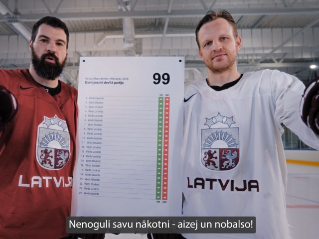 CVK sadarbībā ar Latvijas hokejistiem skaidro jauno vēlēšanu zīmi